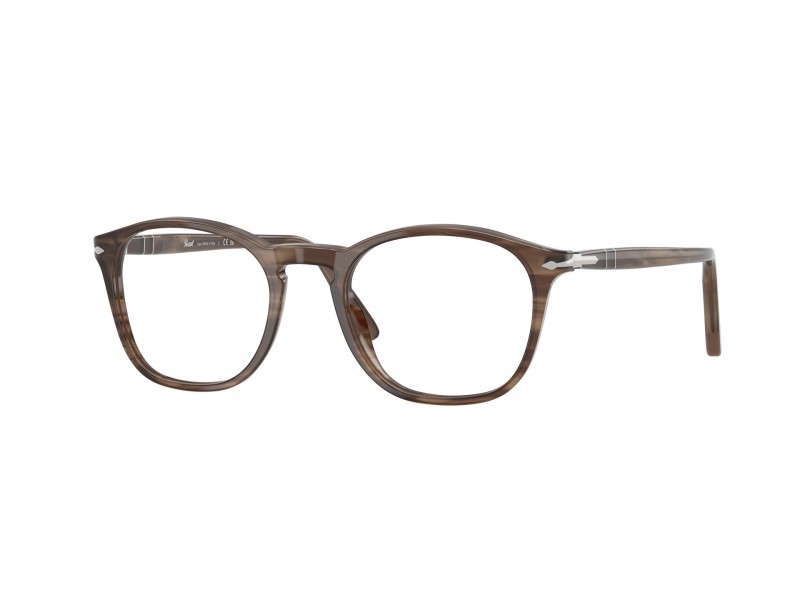 PERSOL PO3007V 1208 csíkos barna férfi keret