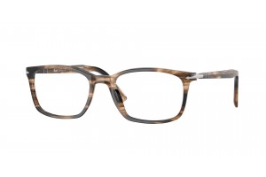 PERSOL PO3189V 1236 csíkos fekete/szürkésbarna szemüvegkeret