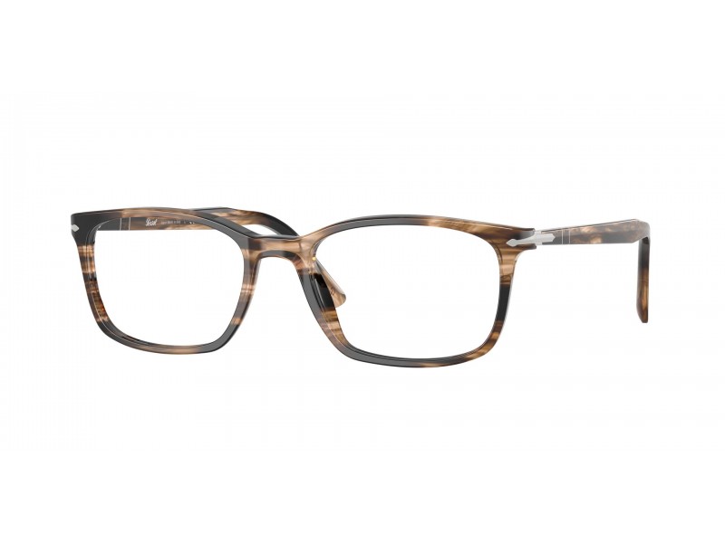 PERSOL PO3189V 1236 csíkos fekete/szürkésbarna szemüvegkeret