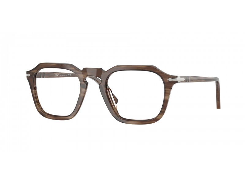 PERSOL PO3292V 1208 barna csíkos demo lencsés szemüveg