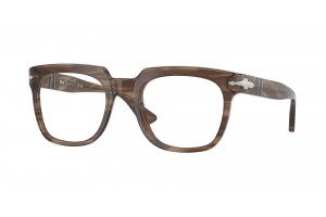 PERSOL PO3325V 1208 csíkos barna szemüveg (demo lencse)