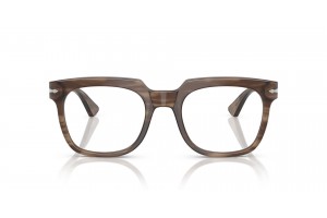 PERSOL PO3325V 1208 csíkos barna szemüveg (demo lencse)