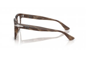 PERSOL PO3325V 1208 csíkos barna szemüveg (demo lencse)