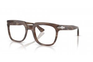 PERSOL PO3325V 1208 csíkos barna szemüveg (demo lencse)