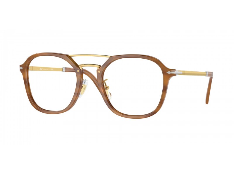 PERSOL PO3352V 960 csíkos barna szemüveg (demo lencse)