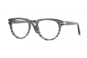 PERSOL PO3377V 1205 — csíkos szürke demo lencsés keret