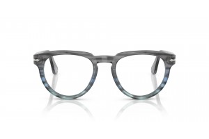 PERSOL PO3377V 1205 — csíkos szürke demo lencsés keret