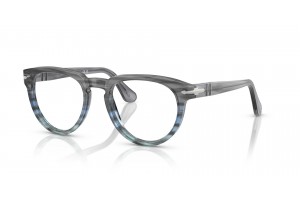 PERSOL PO3377V 1205 — csíkos szürke demo lencsés keret