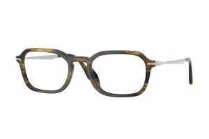 PERSOL PO3381V 1237 — Csíkos fekete és olíva keret