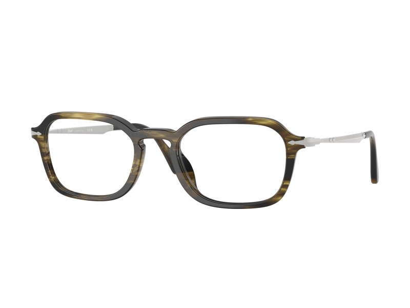 PERSOL PO3381V 1237 — Csíkos fekete és olíva keret