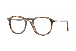 PERSOL PO3387V 1236 PIER Striped Black & Greish Brown Demo Lens szemüveg