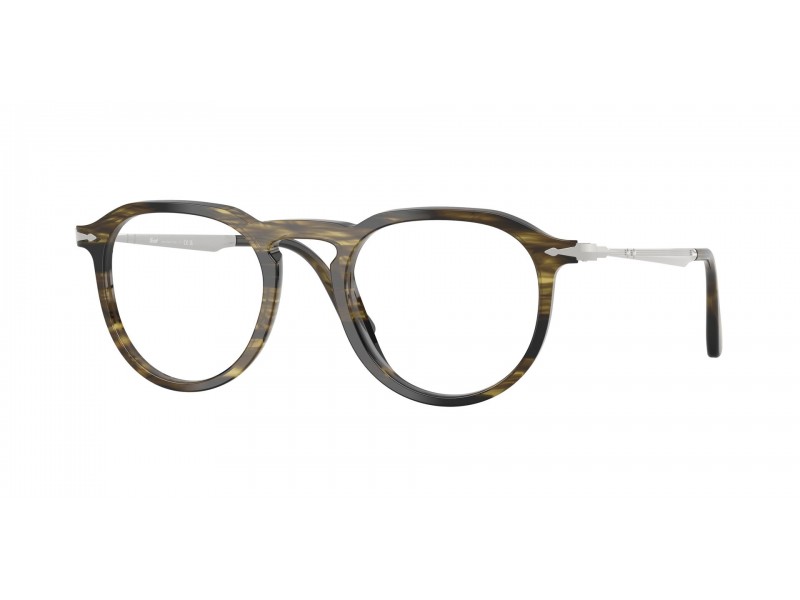 PERSOL PO3387V 1237 PIER csíkos fekete és olíva demo lencse