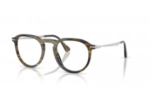 PERSOL PO3387V 1237 PIER csíkos fekete és olíva demo lencse