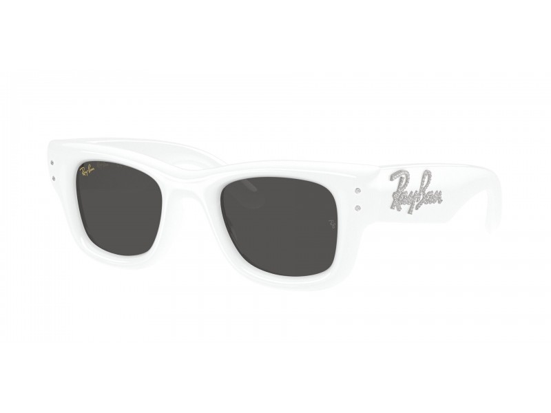 Ray-Ban RB4940B Wayfarer Puffer White & Strass – Dark Grey