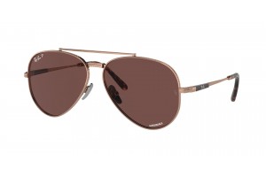 Ray-Ban RB8225 Aviator Titanium Rose Gold Dark Violet
