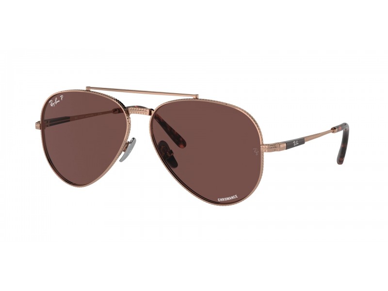 Ray-Ban RB8225 Aviator Titanium Rose Gold Dark Violet