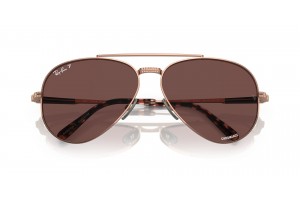 Ray-Ban RB8225 Aviator Titanium Rose Gold Dark Violet