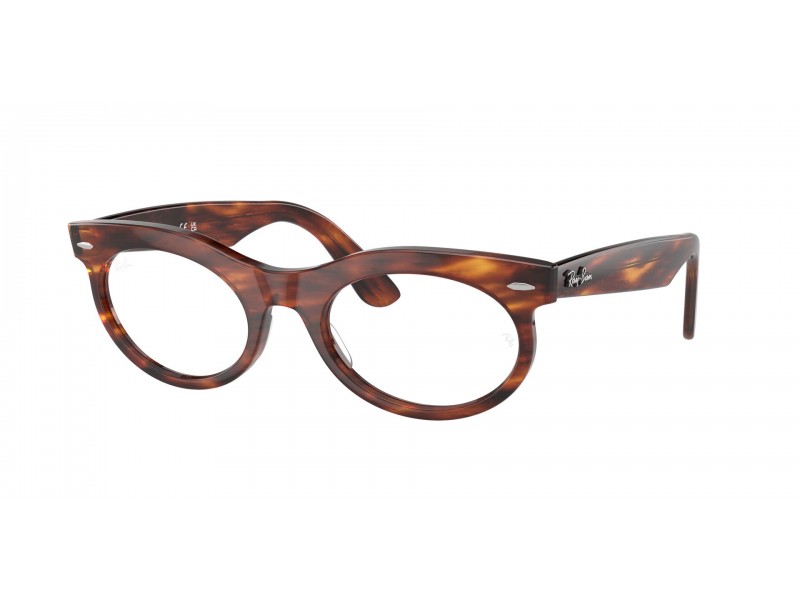 Ray-Ban RX2242V 2144 Wayfarer Oval Striped Havana - Demo lencse