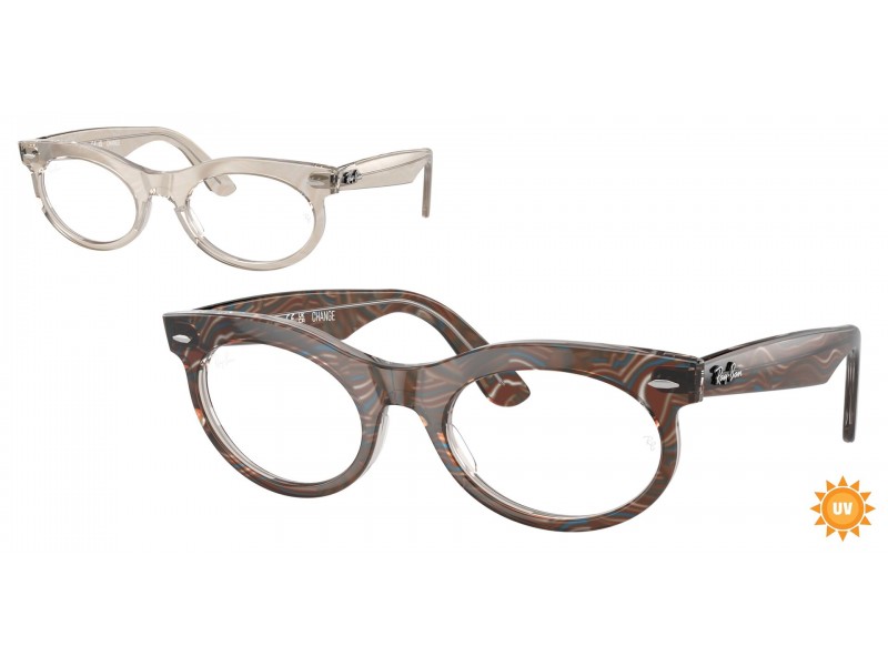 Ray-Ban RX2242V 8291 Wayfarer Oval - Photo Waves Grey