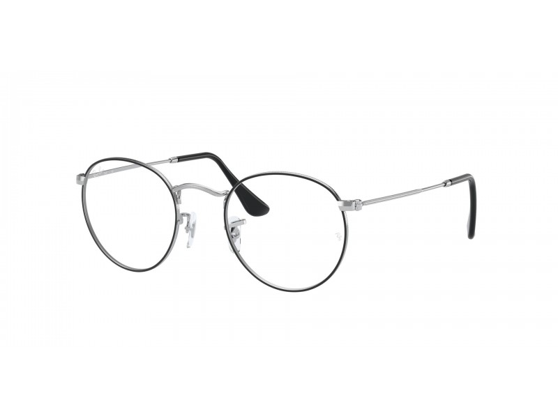 Ray-Ban RX3447V 2861 ROUND METAL - Black On Silver, demo lencse