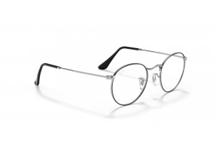 Ray-Ban RX3447V 2861 ROUND METAL - Black On Silver, demo lencse