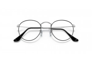 Ray-Ban RX3447V 2861 ROUND METAL - Black On Silver, demo lencse