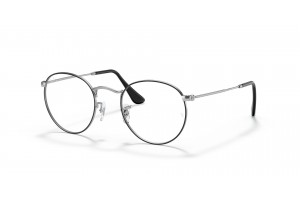Ray-Ban RX3447V 2861 ROUND METAL - Black On Silver, demo lencse
