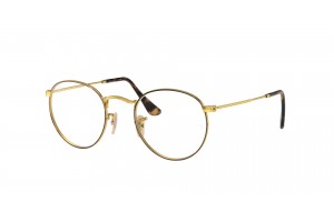 Ray-Ban RX3447V 2945 ROUND METAL Havana On Gold DEMO LENS szemüveg