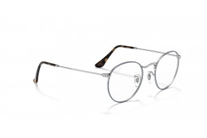 Ray-Ban RX3447V ROUND METAL Blue On Silver