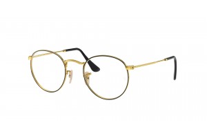Ray-Ban RX3447V 2991 ROUND METAL Black On Gold DEMO LENS szemüveg