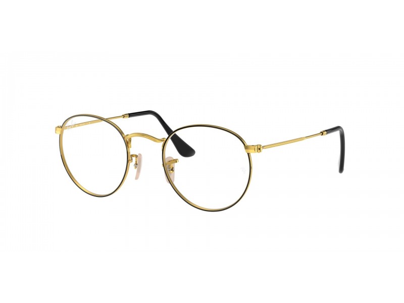 Ray-Ban RX3447V 2991 Round Metal Black On Gold