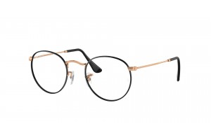 Ray-Ban RX3447V 3173 ROUND METAL Black On Rose Gold DEMO LENS szemüveg