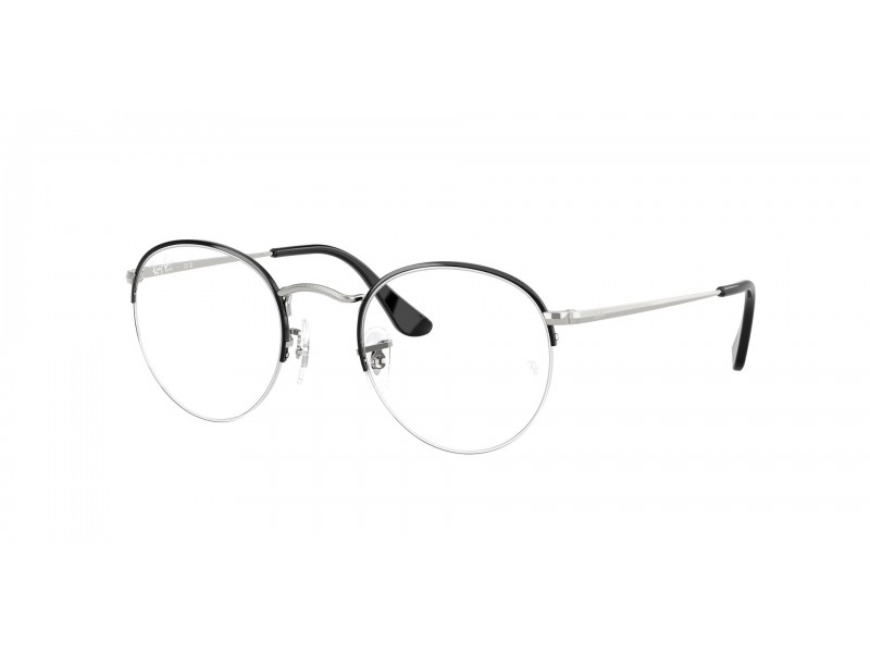 Ray-Ban RX3947V 3183 ROUND GAZE Black On Silver