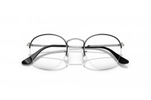 Ray-Ban RX3947V 3183 ROUND GAZE Black On Silver