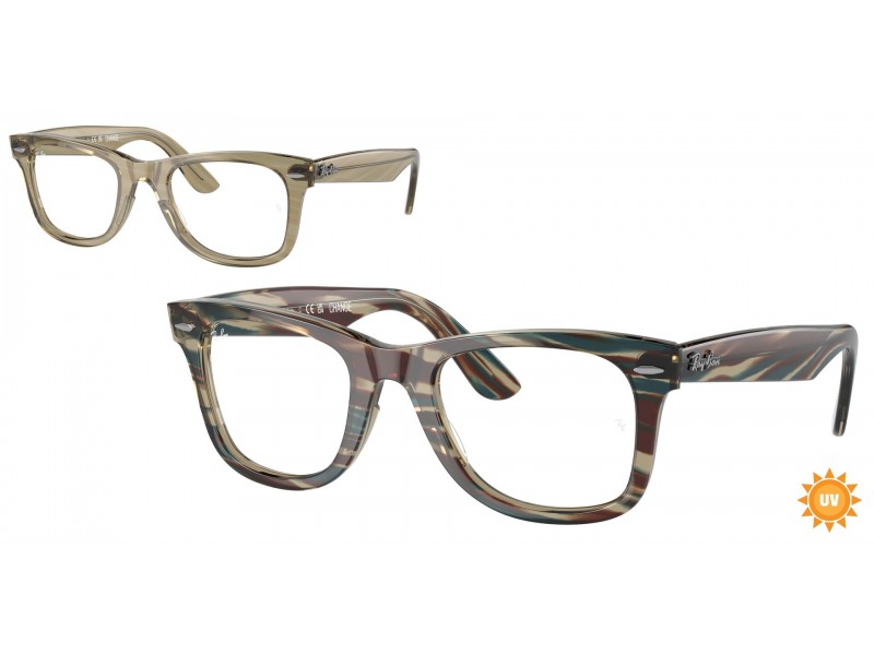 Ray-Ban RX4340V 8381 Wayfarer - Photo Striped Grey