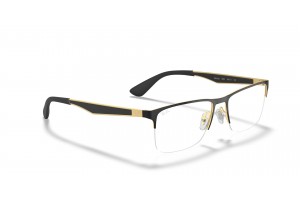 Ray-Ban RX6335 2890 Black On Gold DEMO LENS