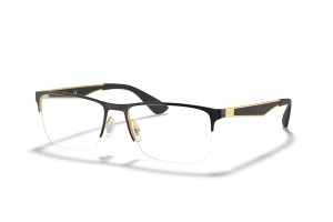 Ray-Ban RX6335 2890 Black On Gold DEMO LENS