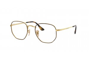 Ray-Ban RX6448 2945 HEXAGONAL Havana On Gold DEMO LENS szemüveg