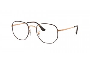 Ray-Ban RX6448 3176 HEXAGONAL Havana On Rose Gold DEMO LENS szemüveg