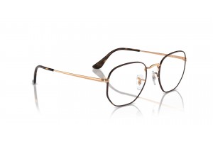 Ray-Ban RX6448 HEXAGONAL Havana on Rose Gold