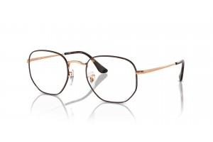 Ray-Ban RX6448 HEXAGONAL Havana on Rose Gold