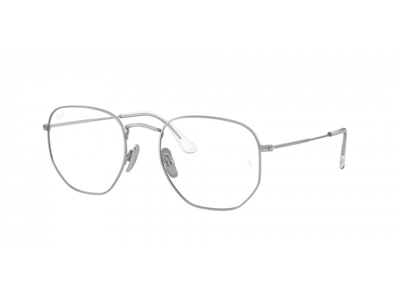 Ray-Ban RX8148V hexagonális ezüst DEMO lencse