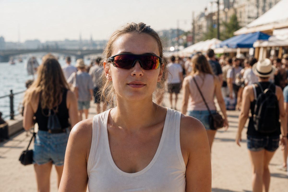 Sportos sziget napszemüveg poros fesztiválhelyszínen