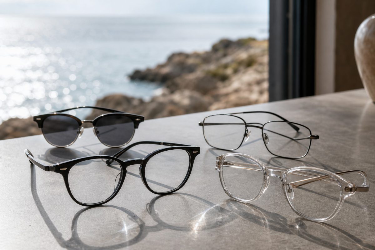 Különböző színű oakley ox jellegű optikai keretek asztalon