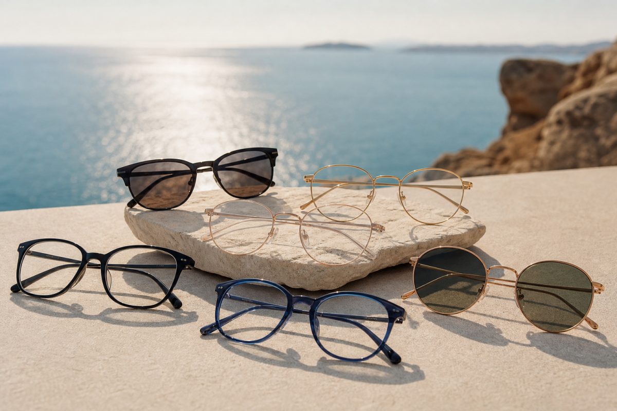 Fekete, arany, rose gold és kék optikai keretek összehasonlítva
